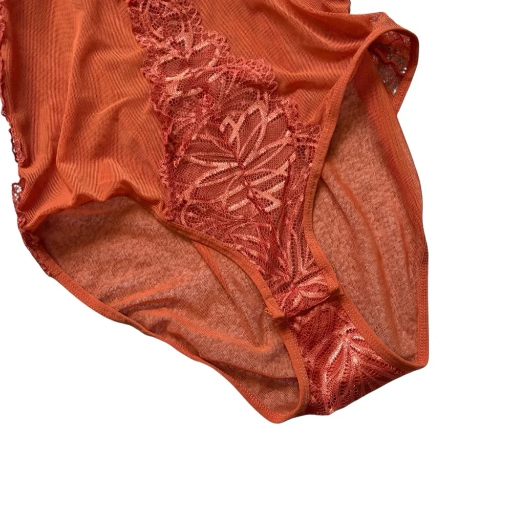 Daisy Fuentes Copper Lace Bodysuit Teddy Med